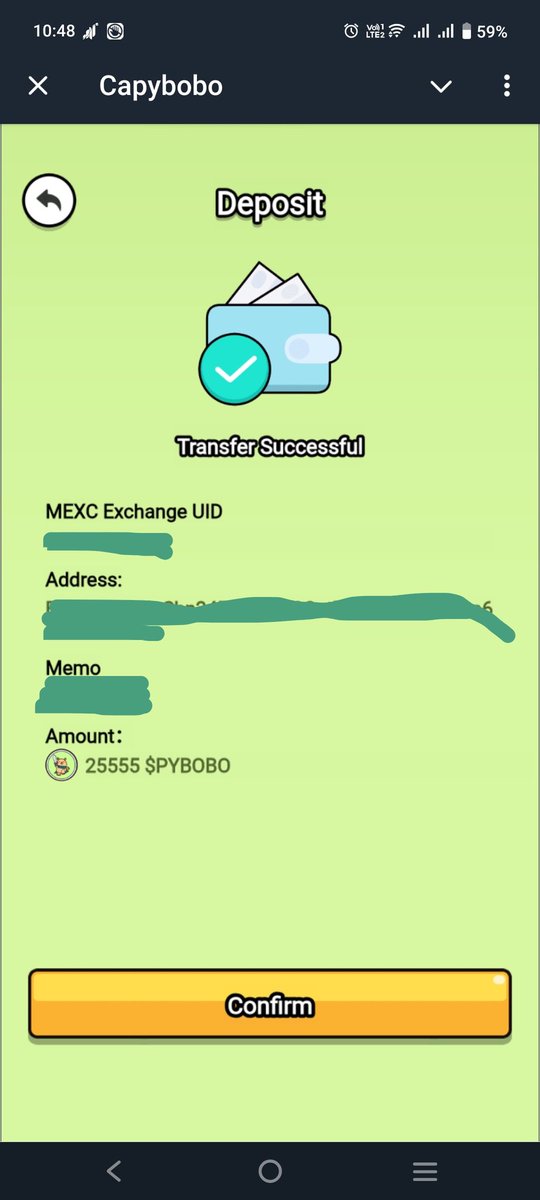 HatakeRocel's tweet photo. @Capybobo_io Transfer successfully but i didn't receive the token to my MEXC account? https://t.co/OduliW7iu8