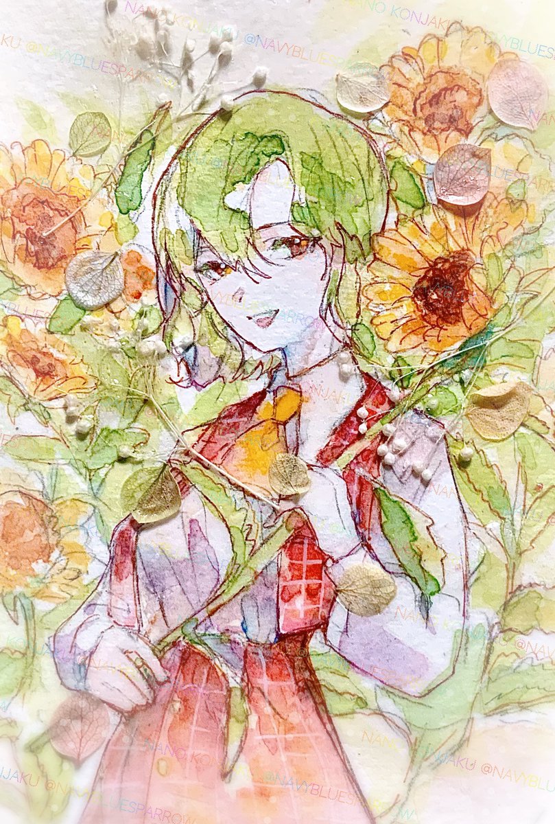 NavyBlueSparrow's tweet photo. 幽香とひまわり https://t.co/LJOggHC9mm