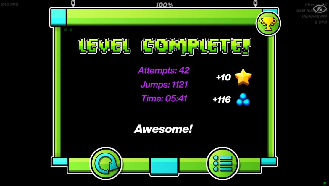 IRIS 100% 14,974 ATTS, NEW HARDEST
No puedo creer que empecé esto hace 3 semanas, por alguna razón este nivel se me dio muy bien y consistente, suban ta1lsd0ll 80 puestos. Es uno de mis niveles favoritos de la lista y de todo el juego

Fun fact: ACU me duró aprox 30 veces más