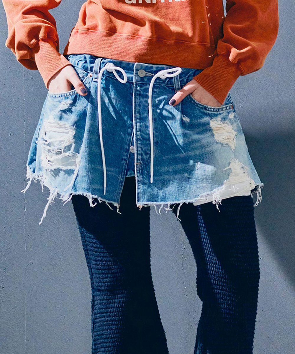 RNA｜リメイク風デニムラップスカート＞ カットオフしてリメイクした