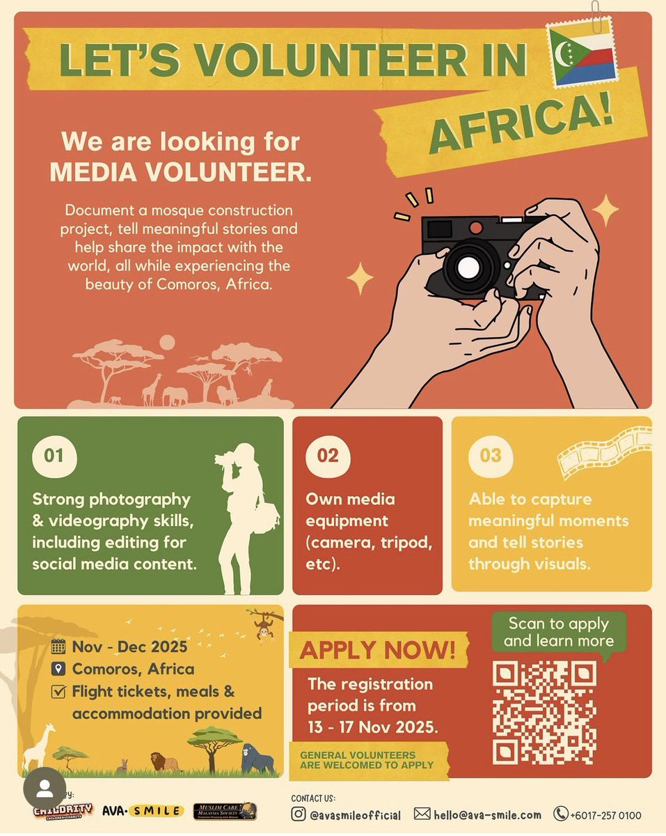 Kalau korang ada skill photography dan videography, try la apply jd volunteers ni. 

Kalau aku ada skill ni dh apply dah 🥹