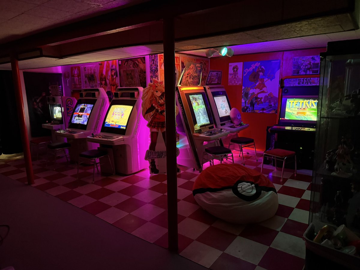 once I finish up the lights in the Sega cabs, the Game Center half of the basement will finally be done!