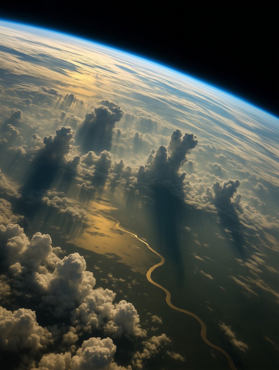 Penampakan awan-awan Cumulonimbus dari luar angkasa yang terlihat menjulang vertikal.
Awan ini terkait dengan potensi badai petir serta cuaca ekstrem seperti hujan lebat, angin kencang, dan hujan es