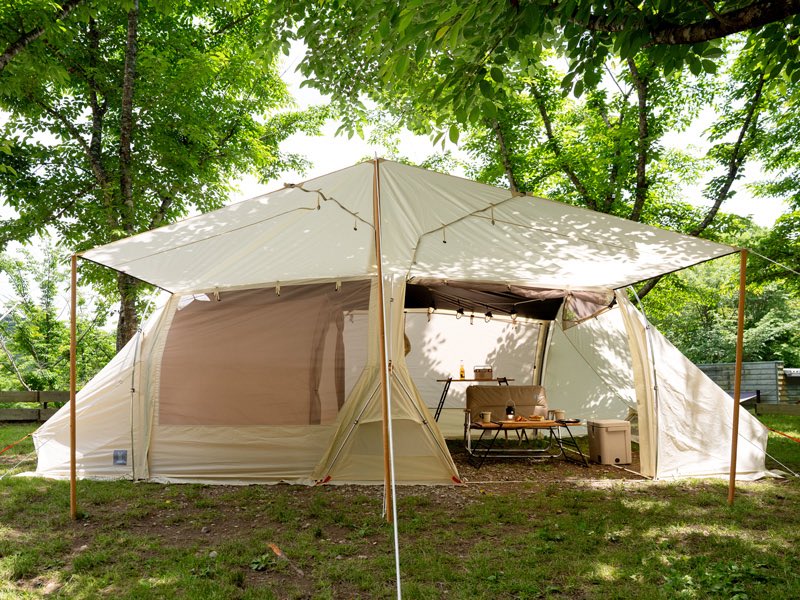 そんな #チーカマスタイル ですが（＞朝投稿）、テントもタープも設営