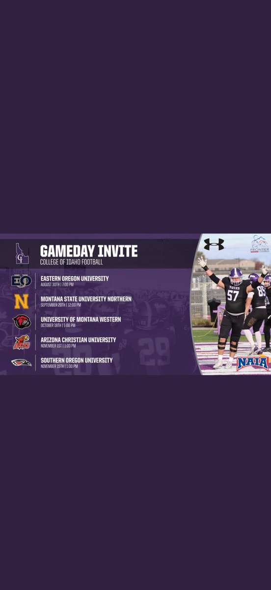 Thank you <a href="/CoachStinar/">Colby Stinar</a> for the game day invite. I will be at The College of Idaho this weekend.