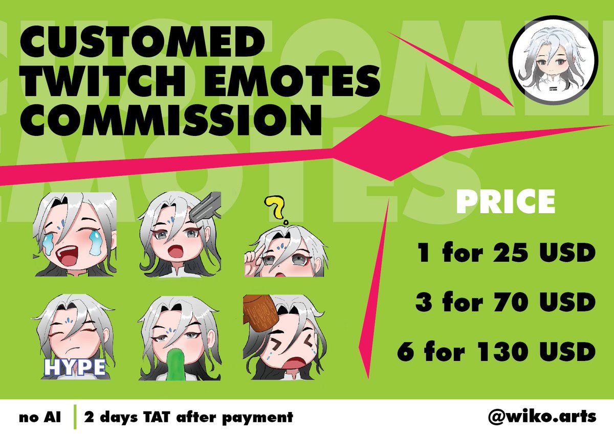 WikoArts's tweet photo. @Jenniferloveees Hey there! Here is my comms sheet for emotes, hmu if you are interested! :)) https://t.co/LF2sewCxEn