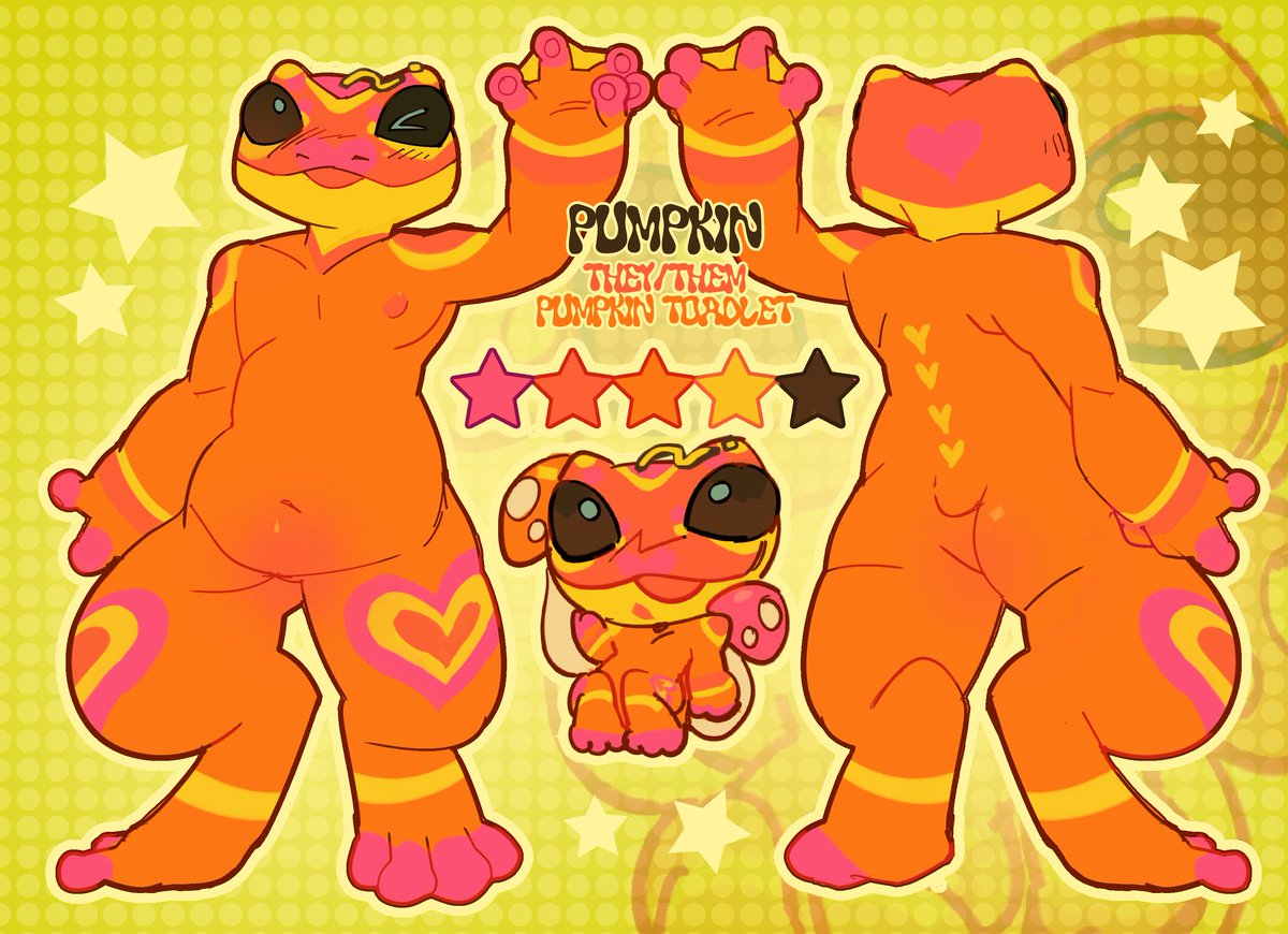 doseoflizard's tweet photo. Hiii! I'm so excited to finally show everyone my official reference sheet made by @BLINGBEETLE! It was such a pleasure of working with you to bring Pumpkin to life! :) https://t.co/TBjxSSErMc