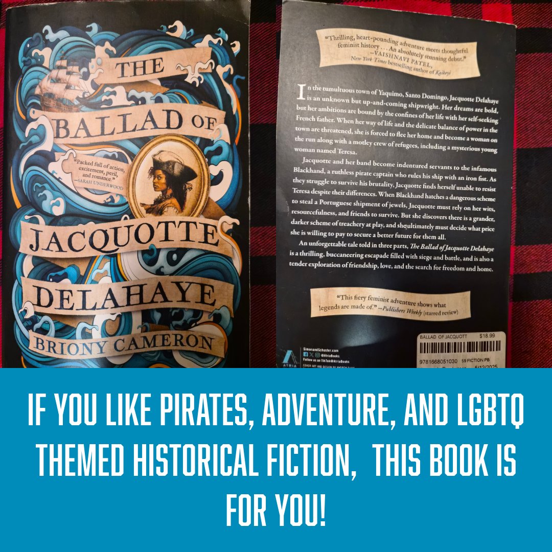 onesaltyjohn's tweet photo. "The Ballad of Jacquotte Delahaye" by @_BrionyCameron is another book I picked up purely because I liked the cover. I feel like this book is a good one to pick up if you want a fairly quick standalone read. #BookTwitter https://t.co/TXmd6P6bSy
