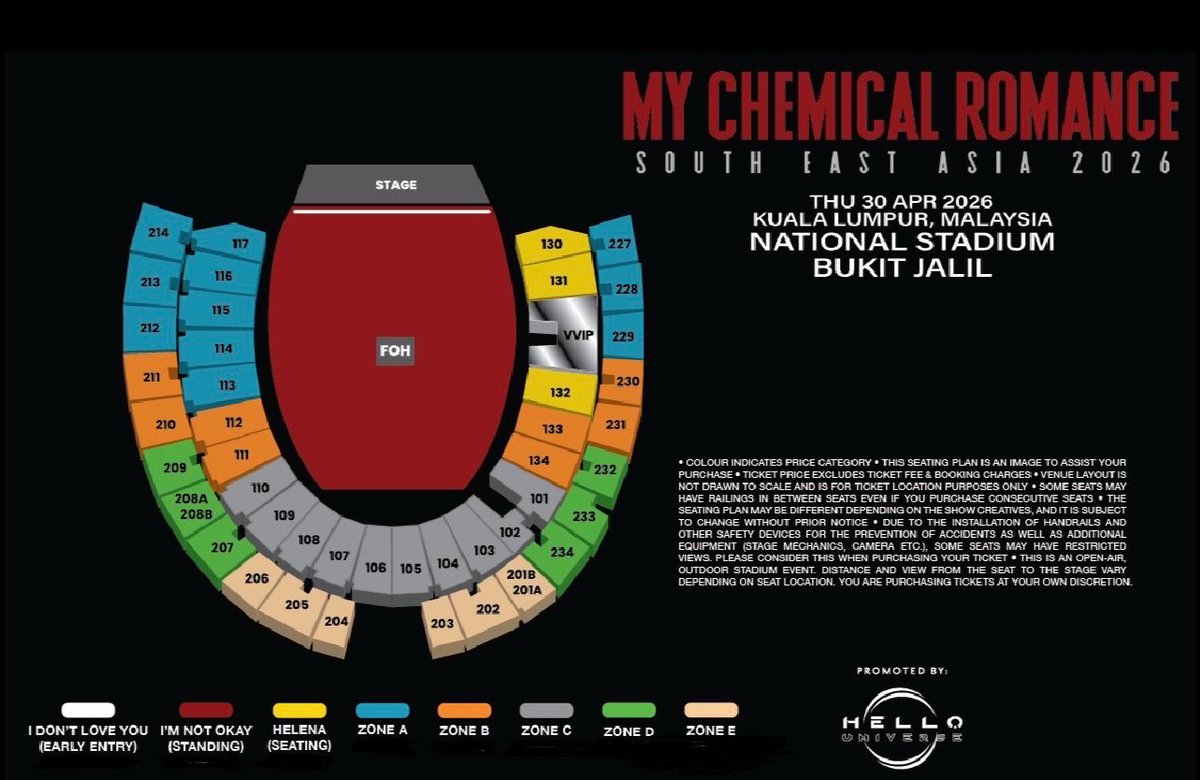 ariffsulor_'s tweet photo. Hi guys we want to sell our MCR concert DAY 1 ticket for zone C. Got 3X ticket want to letgo all for RM 1500. Kindly dm me if you are interested. Thanks !!!! https://t.co/lJ12QhW38a