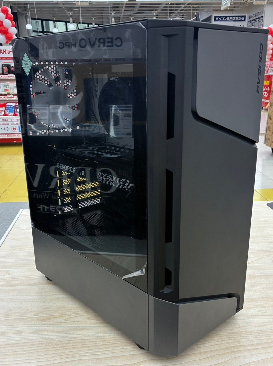 ap_hironishi's tweet image. 🔥自店組立PC紹介②🔥
Ryzen79700X×RTX5060Ti搭載モデル📢📢
初めてのゲーミングPCを購入を検討されている方向けモデルが出来上がりました✨
自店組立のため台数1台限りになります。
気になる方はぜひ店頭まで☺

＃ゲーミングPC　＃COUGAR　＃組立　＃5060Ti