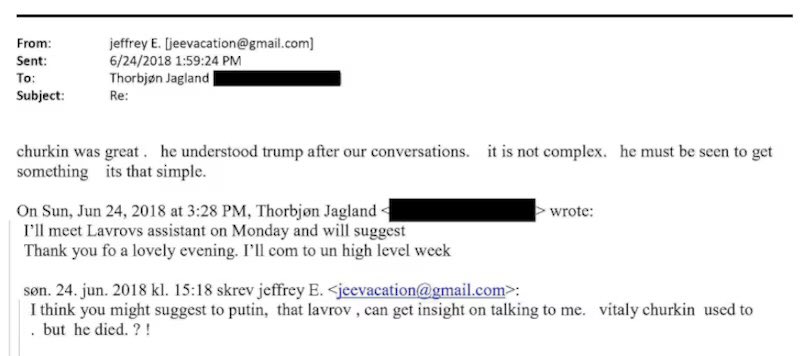 BREAKING
A newly released Oversight email shows Epstein telling a top European diplomat that he had advised Russia’s UN ambassador Vitaly Churkin on how to deal with Trump.
He noted and that Trump “was not complex” once you knew how to approach him. 
This message suggests an