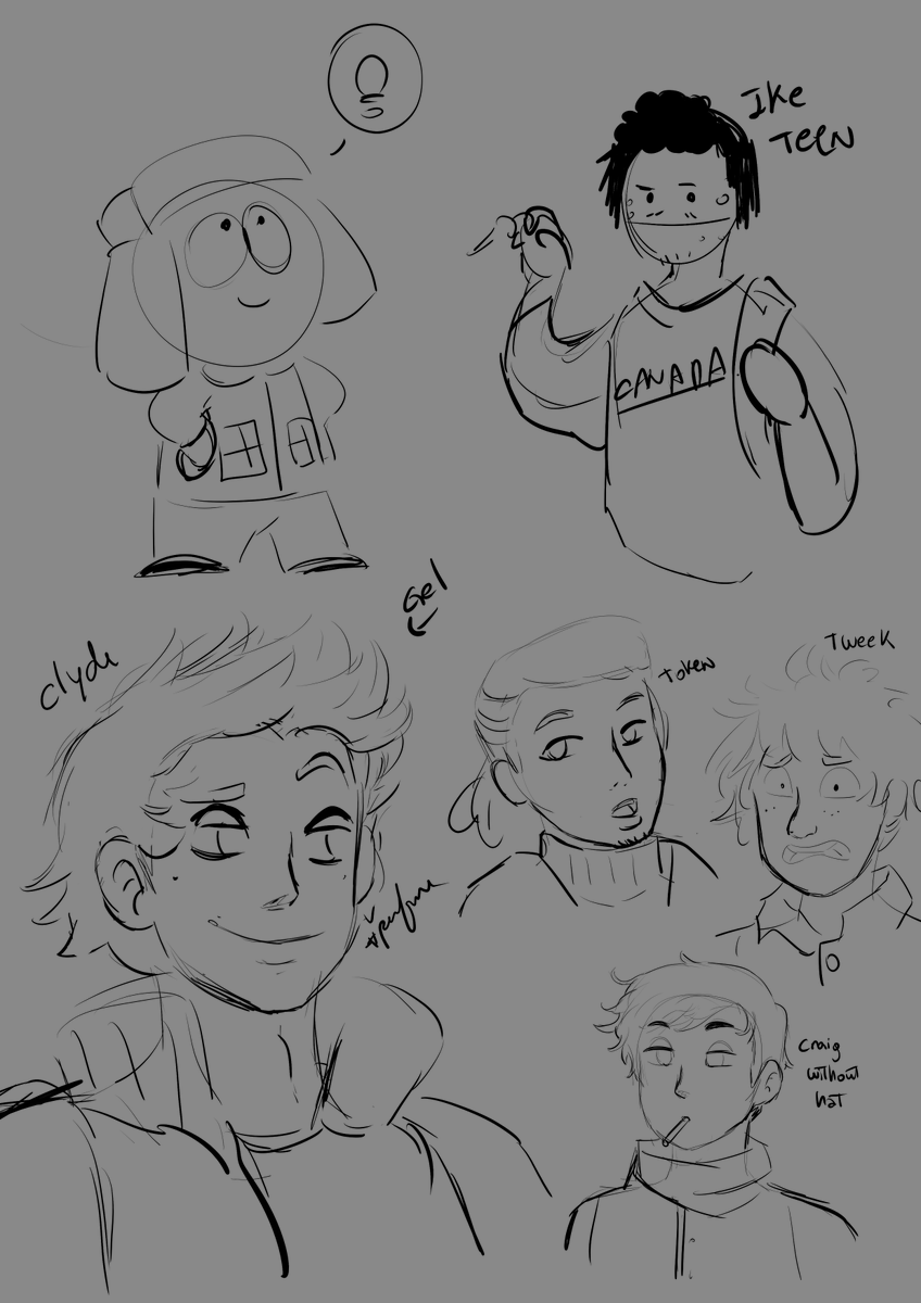 I've always thought Craig's group is the best looking, they're cute from every angle lol

These are some drawings from South Park in teen mode

#southparkfanart #SouthPark #kylebroflovski #tweekxcraig #Tokenblack #ClydeDonovan #fanart