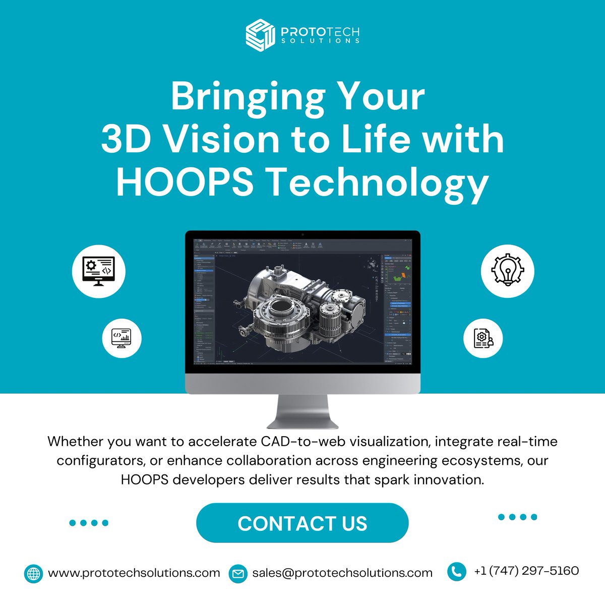 ProtoTechSoln's tweet image. For over two decades, we have been using the #HOOPS SDK, and our CEO, Rajesh Bhartiya, was a member of the HOOPS development team. We know what it takes to build powerful, efficient, &amp;amp; interactive 3D engineering solutions. Learn more prototechsolutions.com/3d-services/ho…

#EngineeringSoftware