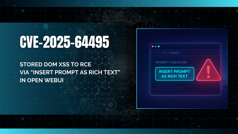 _havij's tweet image. CVE-2025-64495
Stored DOM XSS to RCE via “Insert Prompt as Rich Text” in Open WebUI

Link: bashoverflow.com/cve-2025-64495…

#openwebui #storedxss #remotecodeexecution #openwebuiexploit #openwebuiattack