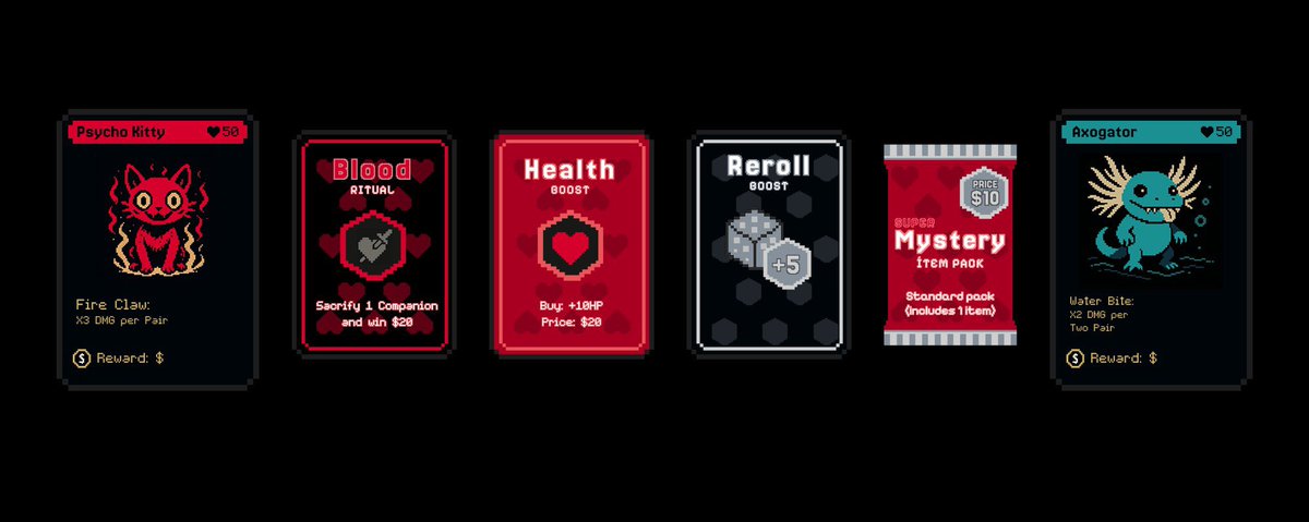 smonsterdoom's tweet image. If you like Balatro you will like my game ✨ demo coming soon 😊🎲 
#devlog #pixelart #gamedev