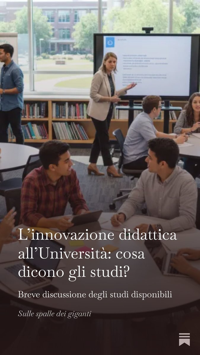 L’innovazione didattica all’Università: cosa dicono gli studi?open.substack.com/pub/giuseppeav…