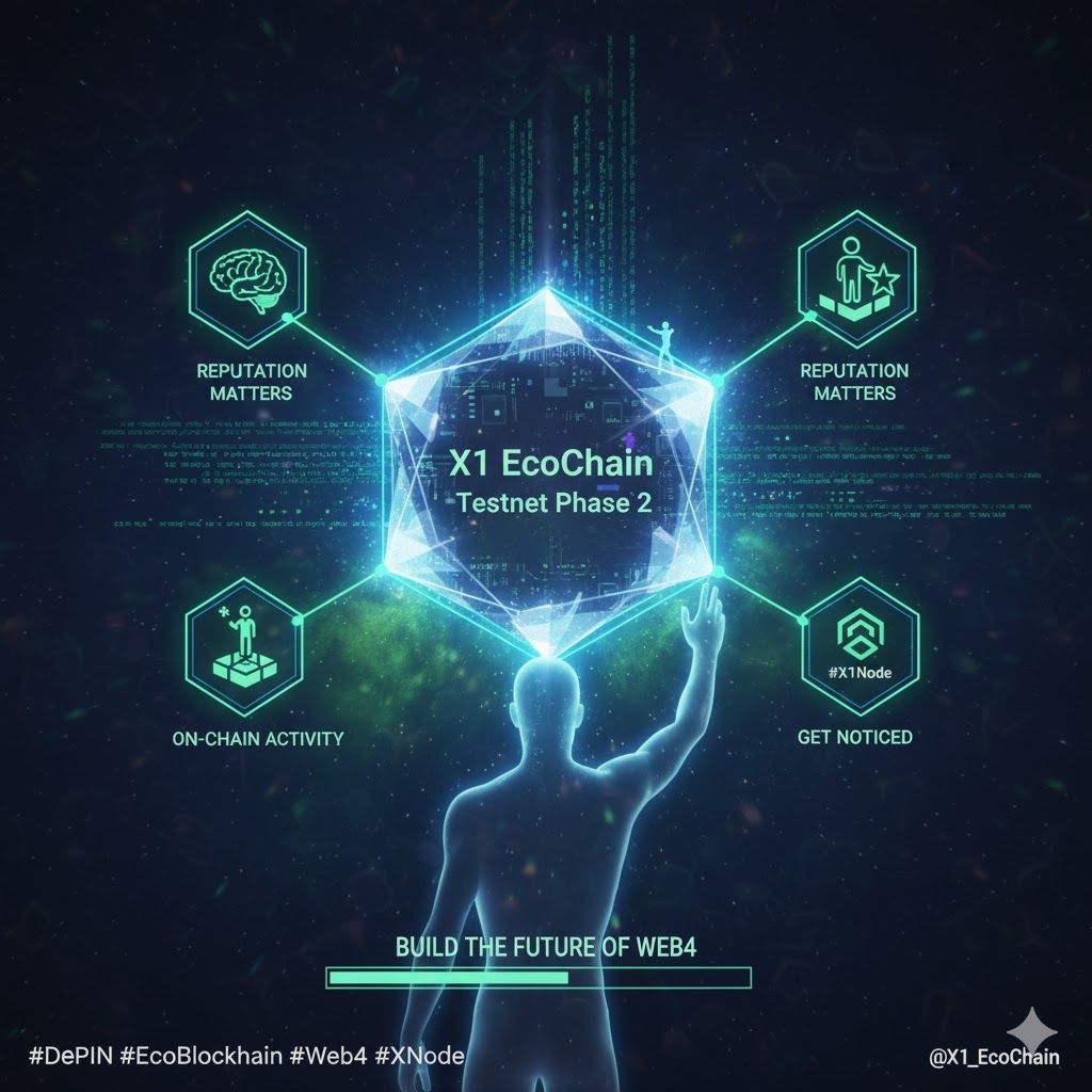 skysaksham's tweet photo. You want to stand out in Web4? Reputation matters.

With #X1EcoChain Testnet Phase 2 preparations underway, your on‑chain activity can get you noticed. 

#DePIN #EcoBlockchain #Web4 #X1Node https://t.co/tH5OeXOY7b