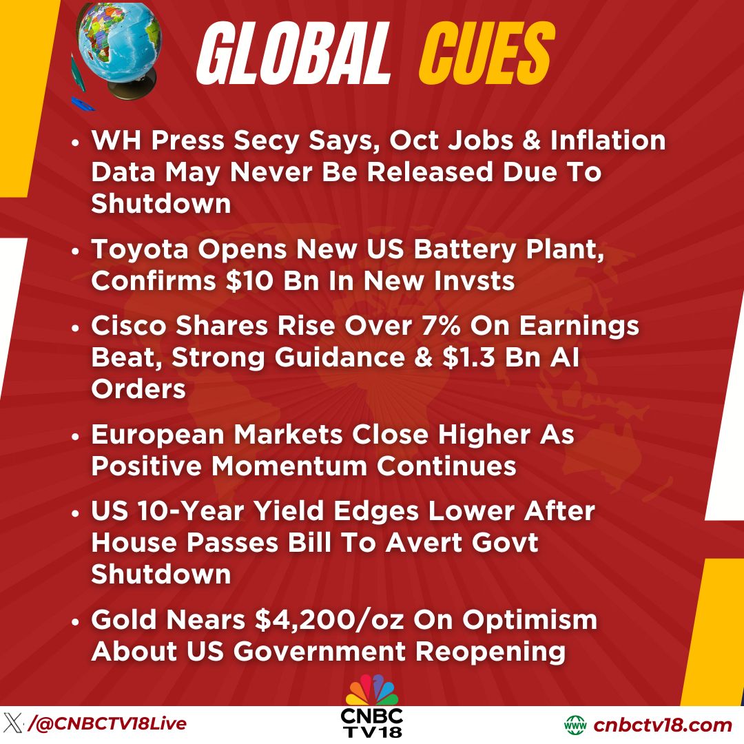 KTechtrader's tweet image. #MarketCues | Here&apos;s how the global market cues are placed this morning after US House passes bill to end longest govt shutdown in history🚨

🛢️Oil falls to $62/bbl on OPEC+ 2026 supply outlook

📊Asian Markets mixed in early trade, Nikkei in the green while Hang Seng in the red