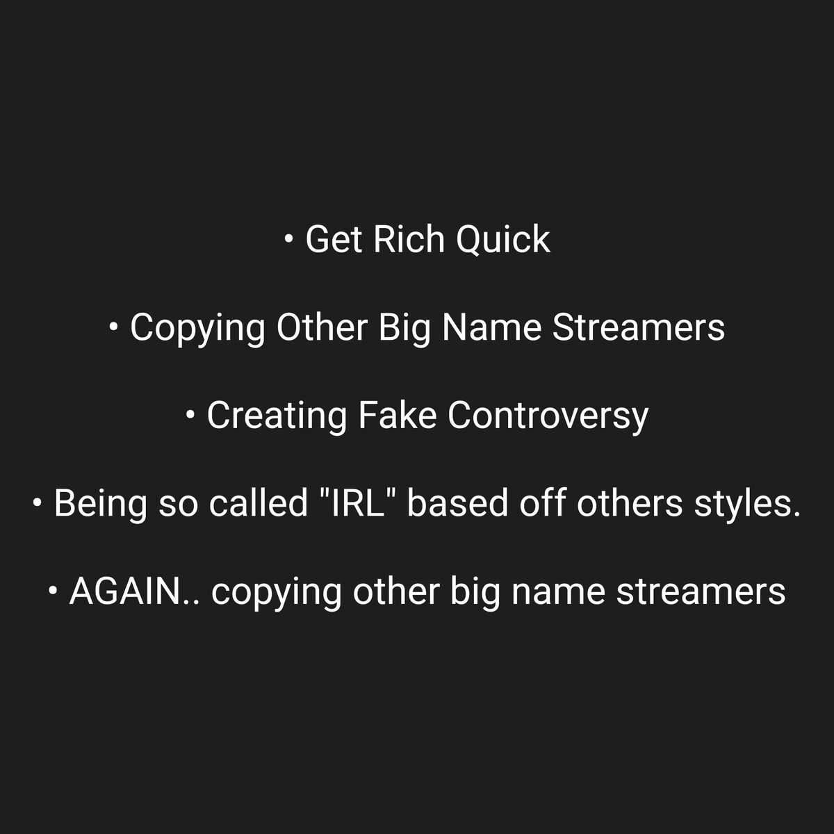 KuroSage24's tweet image. I&apos;ve been out of the #Twitch and or #ContentCreating scene for almost 3 years now. As I&apos;m circling back and prepping for my return. Streaming isn&apos;t just gaming or truly connecting with or building a honest community anymore.
Like what&apos;s the goal besides: