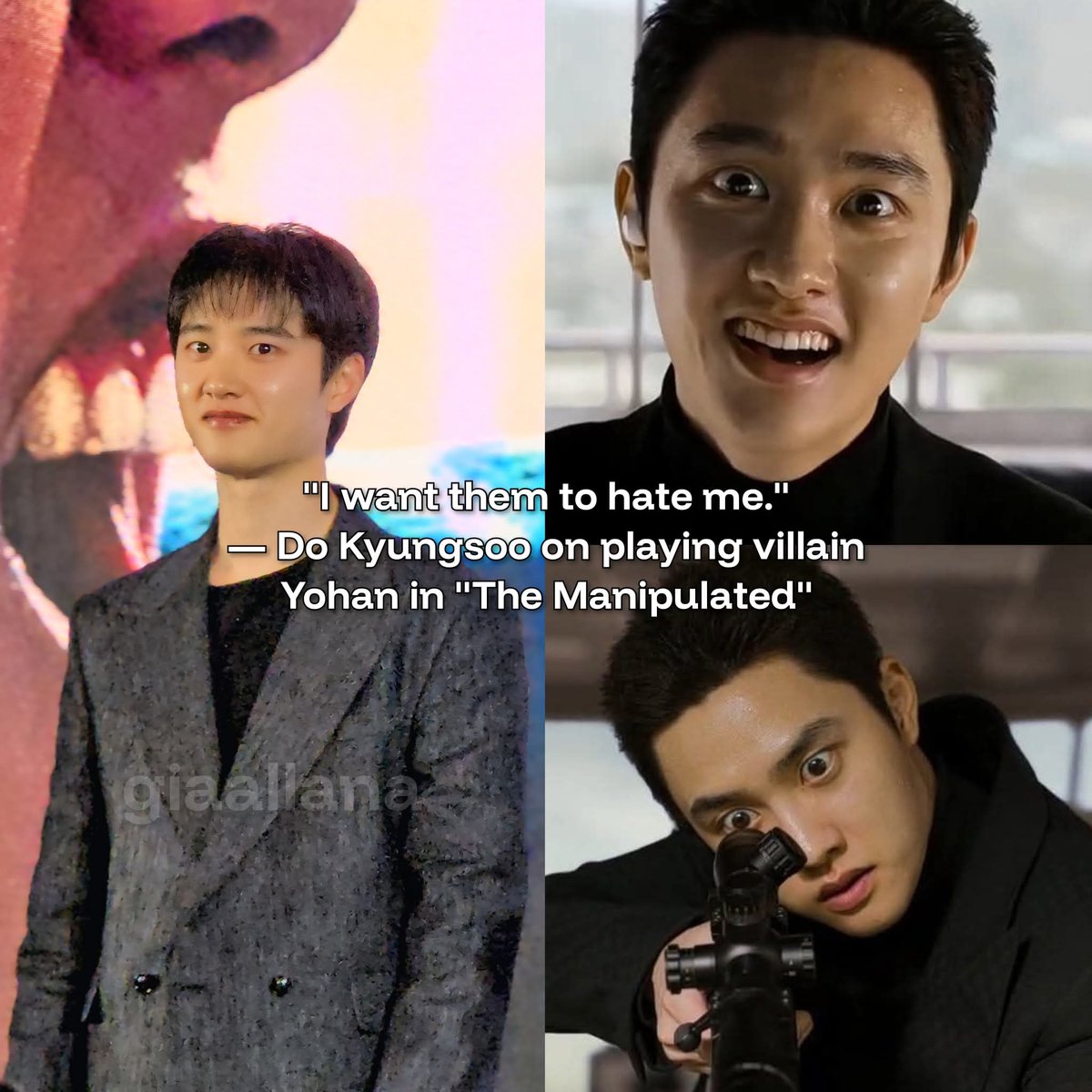 leeyeollee's tweet photo. Kyungsoo said "I want them to hate me" on his role as Ahn Yohan 

#도경수 #ドギョンス #都敬秀 #DOHKYUNGSOO
#조각도시 #TheManipulated
#디즈니플러스 #DisneyPlusKR https://t.co/UPw2QMSlTc
