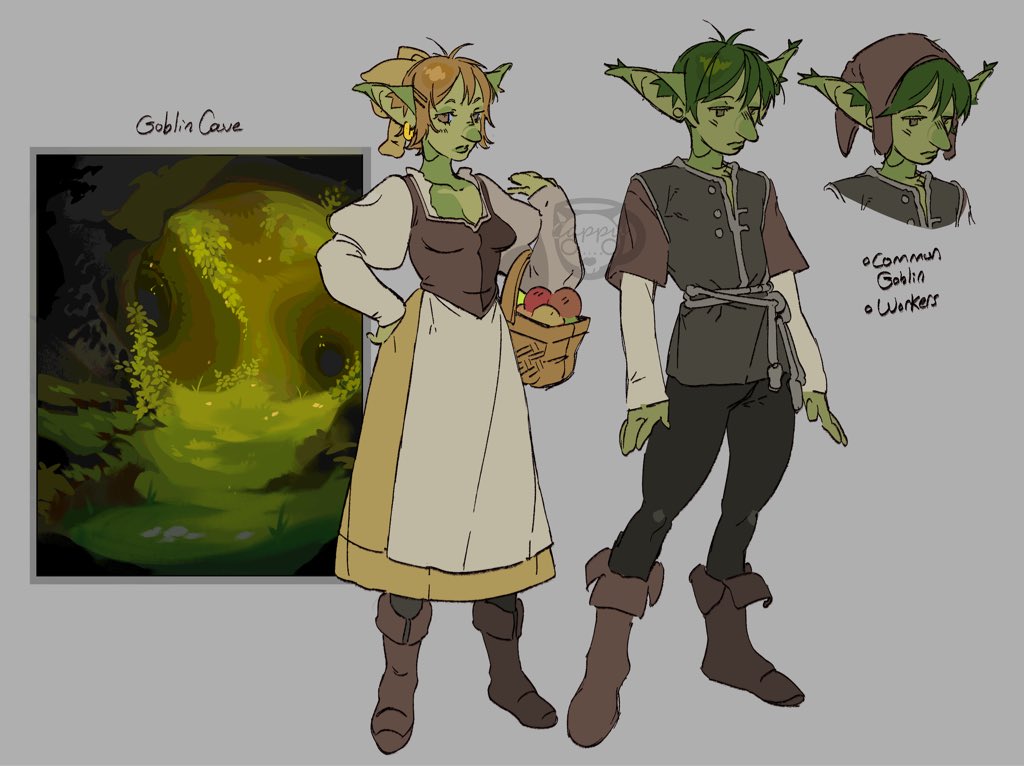 Cappu_Ccin03's tweet image. Common Goblins for oc world building