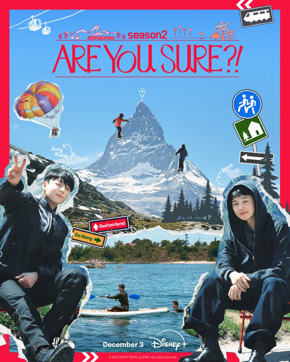 Pack your bags! Jimin and Jung Kook are taking their friendship to new destinations. 

#AreYouSure?! Season 2 lands 3 December on #DisneyPlusSG.