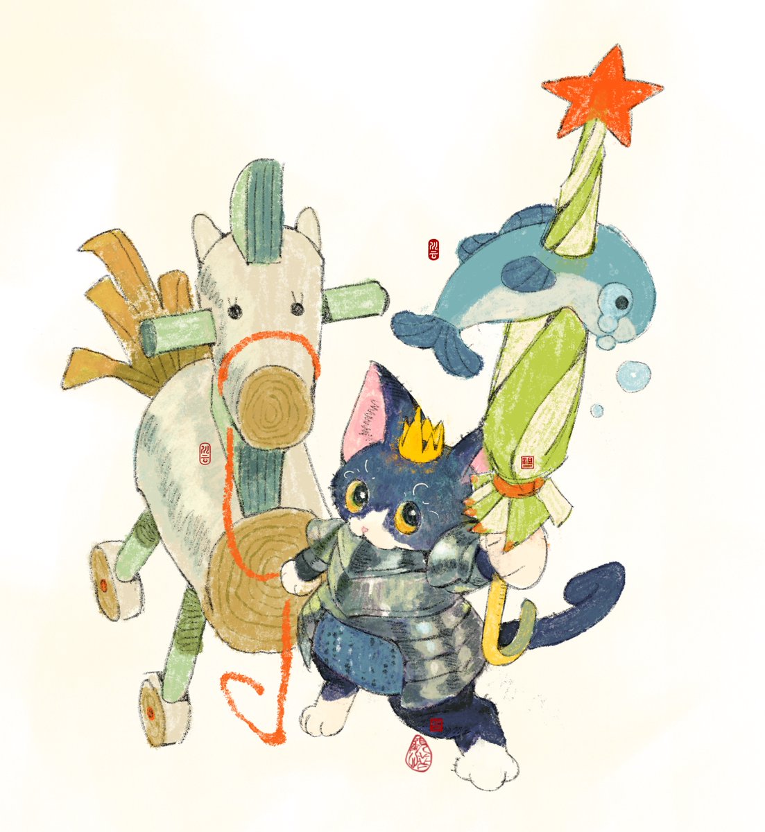 骑士小猫和它的小木马