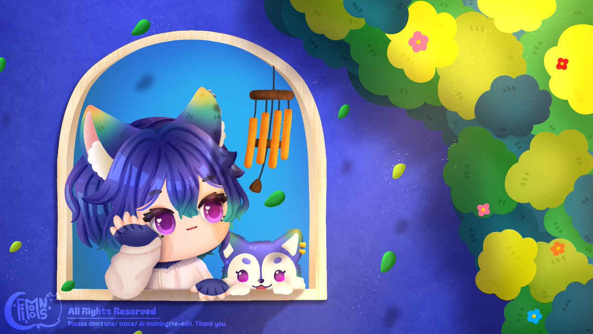 "It's a bit windy.."🍃🐶

#keynvas #artidn #illustration