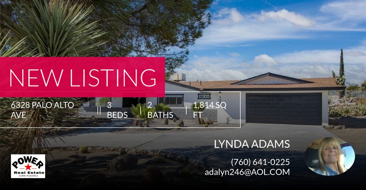 LyndaAdams4's tweet photo. 📍 New Listing 📍 Take a look at this fantastic new property that just hit the market located at 6328 Palo Alto Ave in Yucca Valley. Reach out here or at (760) 641-0225 for more information

Lynda Adams https://t.co/PjlPMAu4e6 https://t.co/SOtsGI3LsB