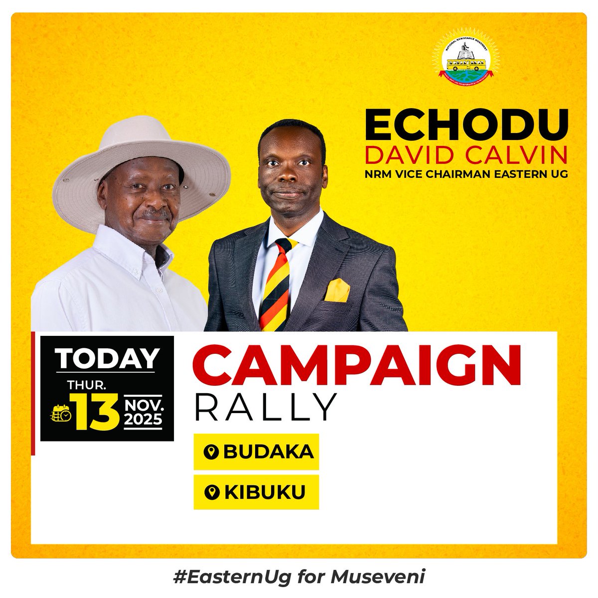 Great thanks to the people of Pallisa and Butebo for the warm reception you extended to the <a href="/NRMOnline/">NRM Party</a> presidential candidate <a href="/KagutaMuseveni/">Yoweri K Museveni</a>. Your hospitality and support are truly appreciated.
Over to you, my friends in Budaka and Kibuku, let’s keep the momentum going!