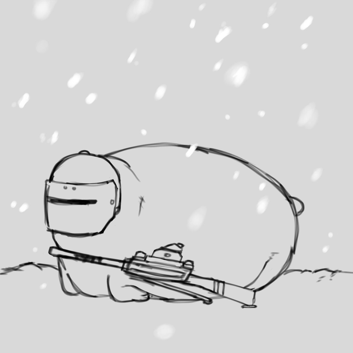 SuperSucklet's tweet photo. A wild Tachanka insulates his newborn ADS mounted LMG from the oncoming snowstorm, heartwarming ❤️ https://t.co/CMHDg4q9Uw