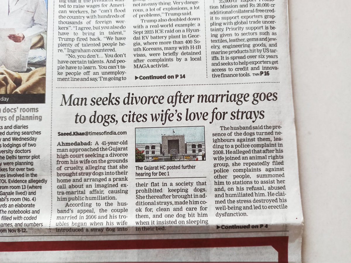 vishvajeet95's tweet image. Another case from Gujrat when wife made life of husband hell and want huge Alimony. In this case ₹2Cr

@voiceformenind
@SFFNGO @sifgujarat @DeepikaBhardwaj

#NoDowryNoAlimony
#JusticeForAtulSubhash