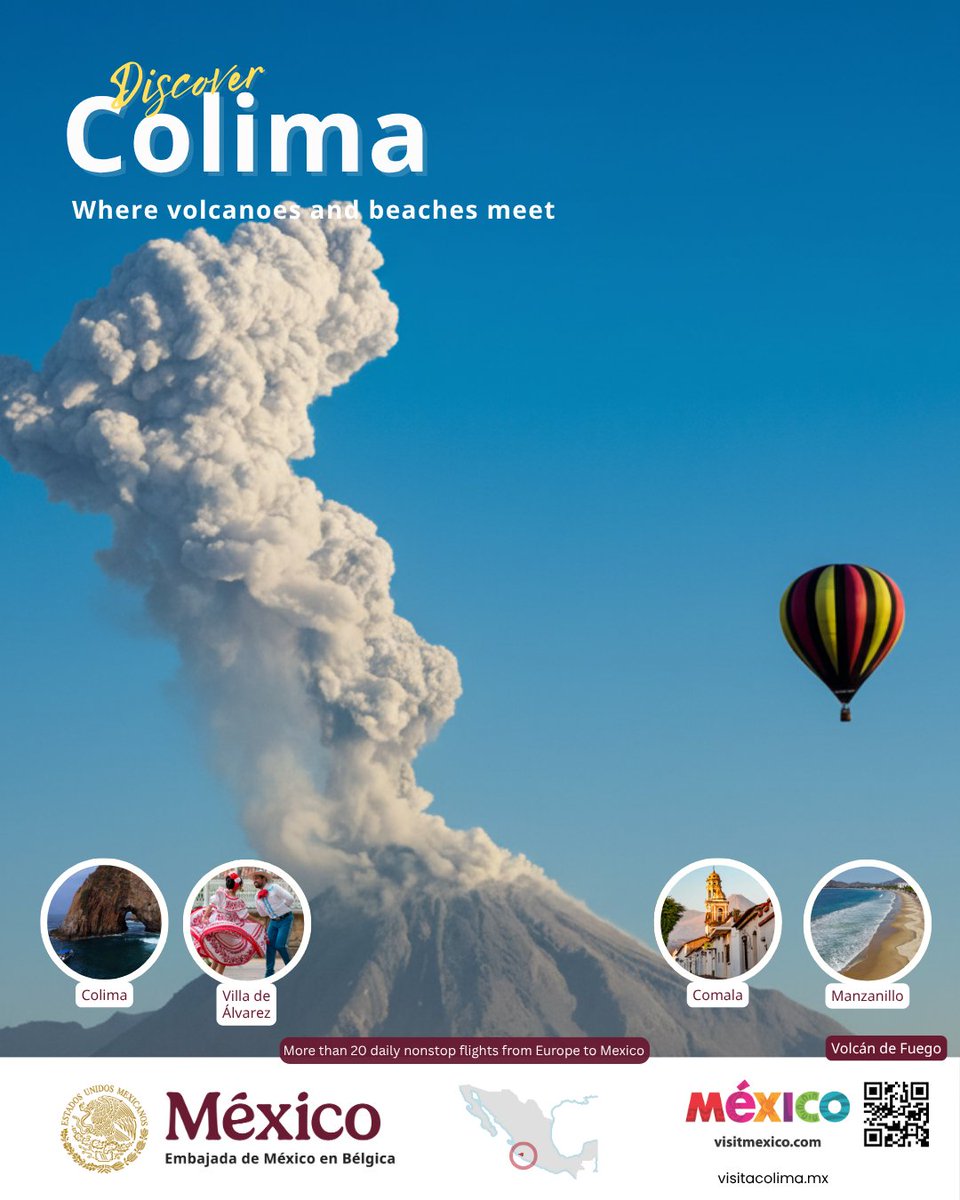🪂Discover tiny yet mighty Colima! 🌋🏖️ Climb Mexico’s most active volcano, relax on Manzanillo’s beaches, and taste tropical fruit fresh from paradise. 🍍✨#VisitMexico #Colima <a href="/Colima_Turismo/">Turismo Colima</a> <a href="/SECTUR_mx/">SECTUR México</a> visitacolima.com