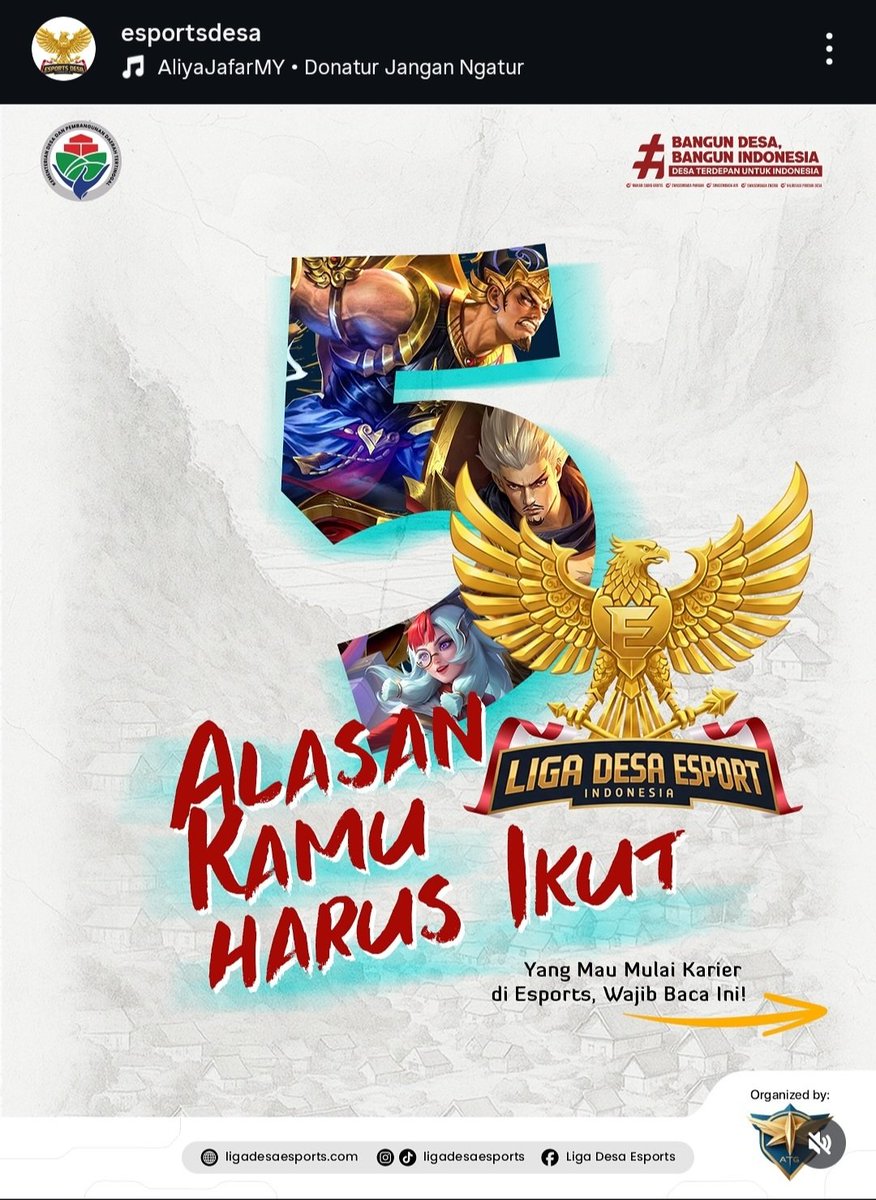 AnamProbolinggo's tweet image. instagram.com/p/DQ8bo8bjxbS/…
🔥 *Saatnya Buktiin Skill-mu di Liga Desa Esport 2026!* 🎮
Jangan cuma jadi penonton - gabung dan tunjukin kemampuan terbaikmu di ajang paling seru antar desa se-Indonesia! 💪
🏆 Rebut kesempatan, genggam prestasi, dan jadilah kebanggaan desamu!
👉 *Daftar