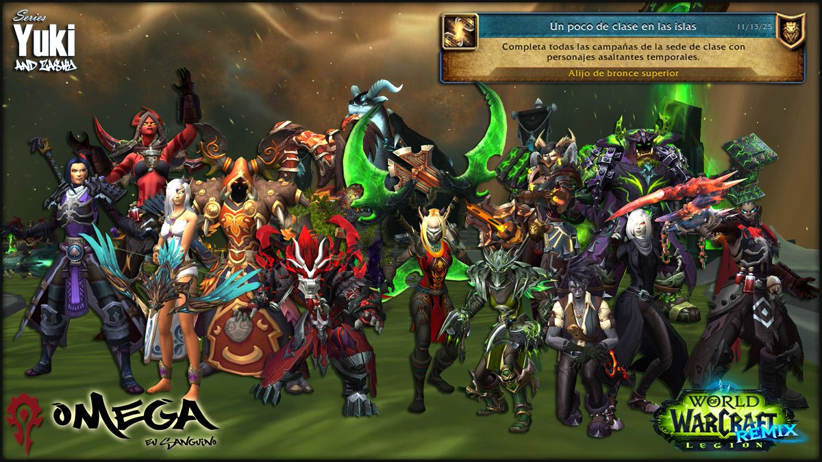 ⚔️⚔️ Aunque lo acabe hace días, ya salta el logro de [Un poco de clase en las islas] 💪💪 Ya en su día me hice todas las campañas de clase, y esta vez las he vuelto a rememorar. Como se nota que Legion es una de las expansiones más TOP que han hecho 😎😎!! #Warcraft #LegionRemix