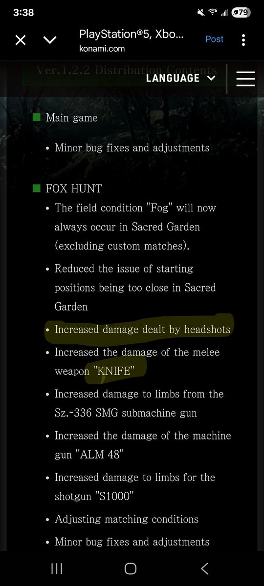 MGExplained's tweet image. A headshot buff was needed for Fox hunt and kobami delivered. Let's hope it feels like MGO where headshots are the skill gap. Will test this out soon. Share anything you find.