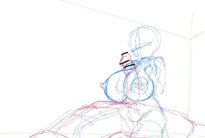 今日のエロ落書きのラフ 