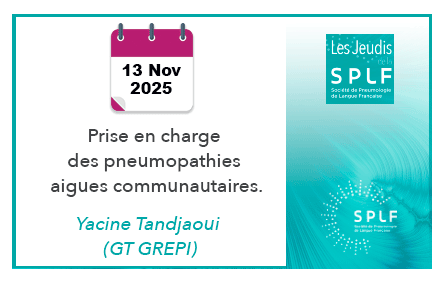 SPLF_SocPneumo's tweet image. 🫁 Aujourd'hui dans les Jeudis de la SPLF:
Prise en charge des pneumopathies aigües communautaires.
A 13h : 👉  tinyurl.com/4egpp33o
Plus tard en rediffusion , podcast  et version audio:
👉 tinyurl.com/yxoxqzu2

#respiration #pneumopathie #infectiologie #poumon
