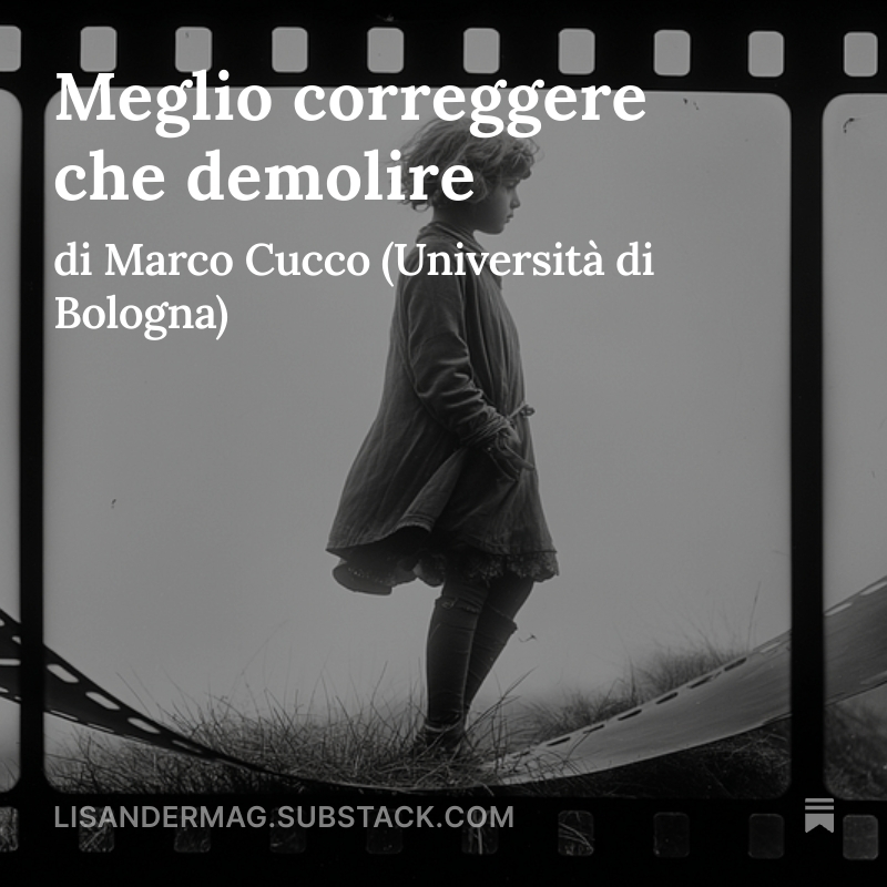 Quel che è stato fatto sul #cinema non è tutto da buttare e personalmente vedo più sensato un intervento correttivo che un cambiamento drastico dell’impianto normativo

Marco Cucco per Lisander 👉lisandermag.substack.com/p/meglio-corre…