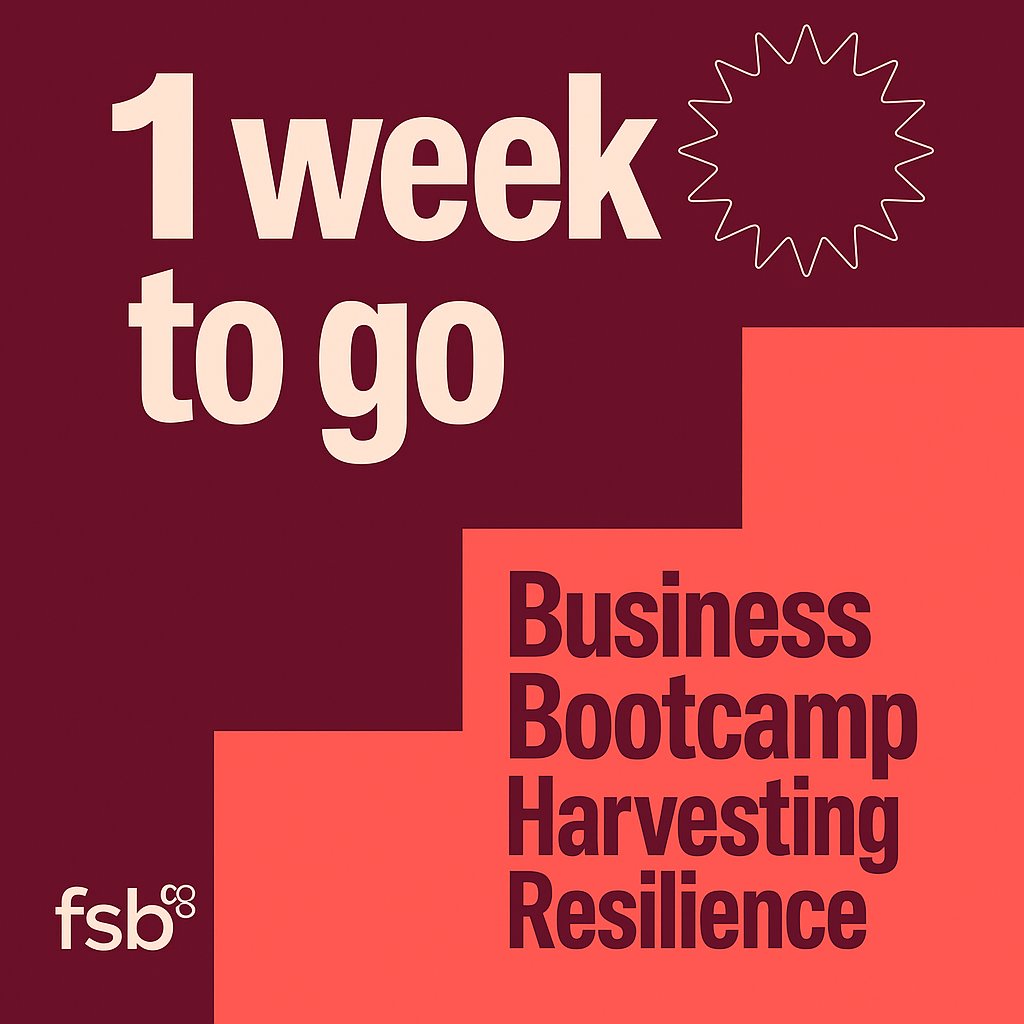 fsbbedcambhert's tweet photo. ⌛1 WEEK TO GO!  ⌛

The countdown is nearly over...  

Our 'FSB East of England Business Bootcamp Harvesting Resilience' lands next Thursday: https://t.co/EB7UBlsCZ9 https://t.co/usTexpKyrN