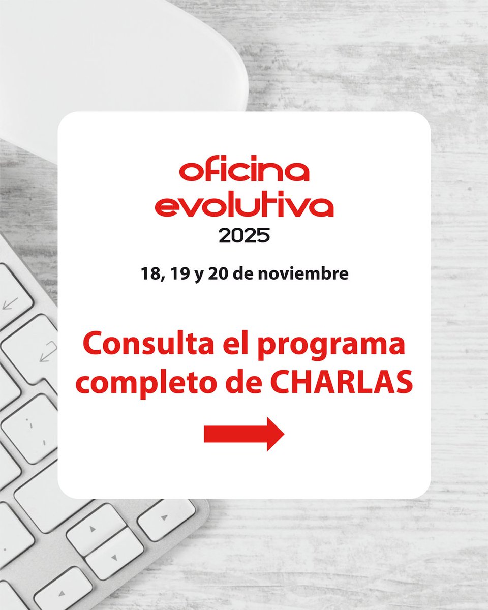 GrupoPancorbo's tweet image. ¡Os esperamos del 18 al 20 de noviembre en #OficinaEvolutiva25 con todas estas charlas! 

📝Inscripciones: oficinaevolutiva.com/inscripciones 

#sistemasinformáticos
#reprografía
#seguridad
#software
#comunicaciones
#mobiliario