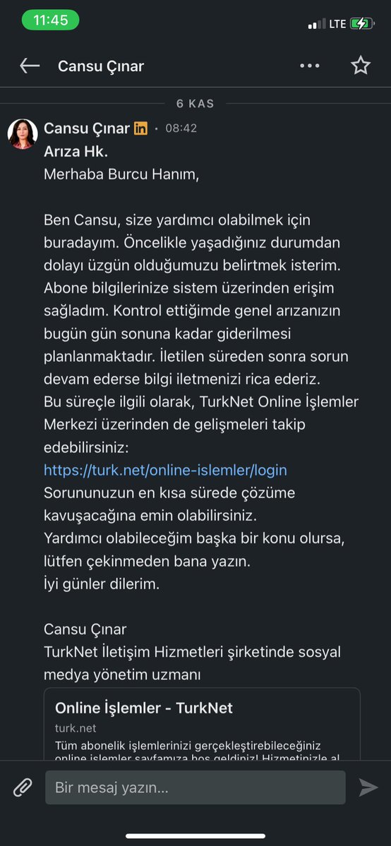 burcucanik1's tweet image. 43.gün!
Sosyal medya, online işlemler, müşteri temsilcileri… hepsine yazdım ama sonuç aynı: “Bekleyin.”
Taahhütlü müşteri olmadığım için mi bu kadar ilgisiz bir yaklaşım sergileniyor, merak ediyorum gerçekten
@TurkNet
#turknet #internet #müşteri #şikayet #hizmet #çözüm
