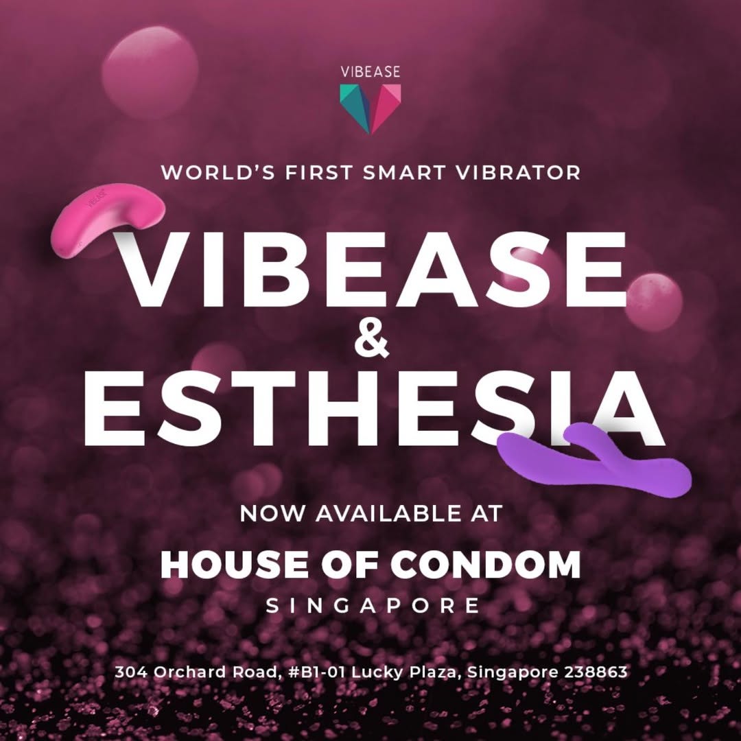 Vibease &amp; Esthesia is NOW RESTOCKED at House of Condom, Singapore! Be sure to drop by for a demo when you visit Singapore!