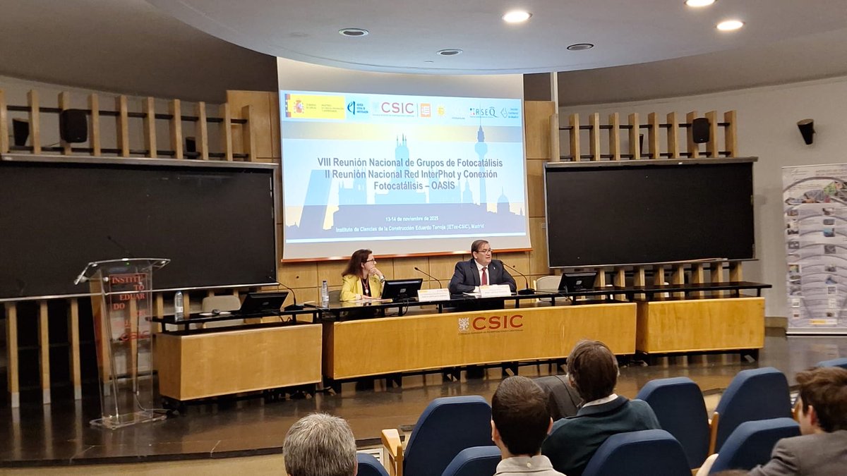 #Fotocatálisis #RedInterPHOT
Comienza la VIII Reunión Nacional de Grupos de Fotocatálisis y la II Reunión Nacional de la Red InterPHOT en el <a href="/IETorroja/">Instituto E. Torroja</a>. Un punto de encuentro clave para la investigación y la colaboración científica.