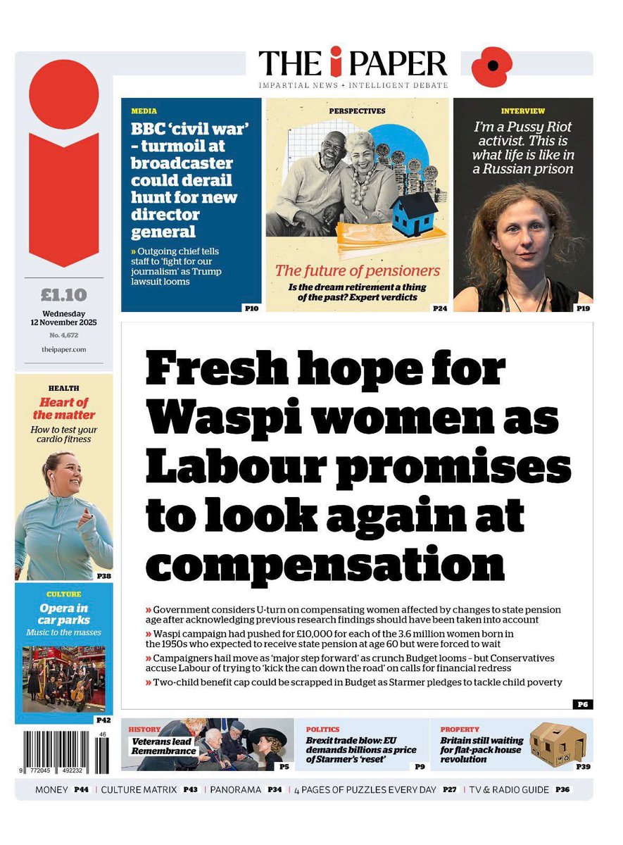 To be clear - the WASPI age group have net received +£300k. Triple lock, low taxes whilst working.

Why should the most highly taxed generation pay for them to have yet more. We won’t retire until we’re 70.