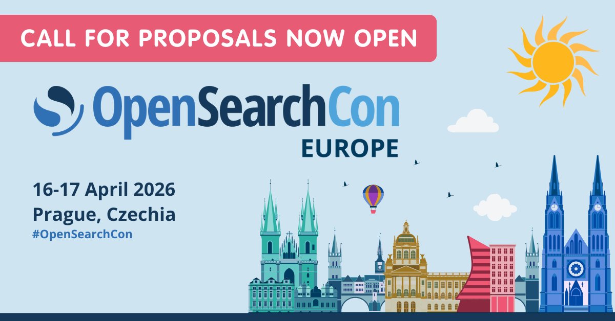 linuxfoundation's tweet image. We&apos;re excited to announce that proposals are now being accepted for #OpenSearchCon Europe, 16-17 April 2026 in Prague. Join us and share your experience + expertise with the community! Deadline is 18 January. Submit your proposal today: hubs.la/Q03SWWDB0