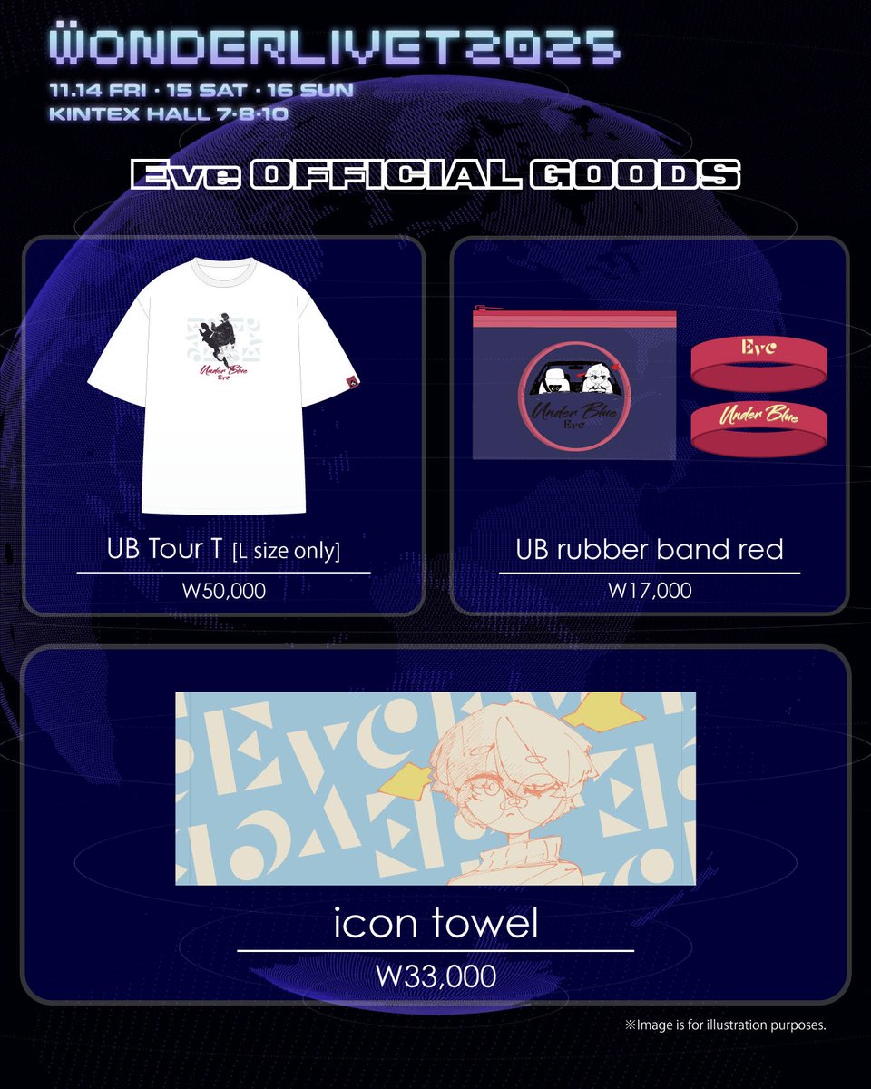 Eve UnderBlue ポロシャツ（М）、タオル、LEDバンド他 Eve Official