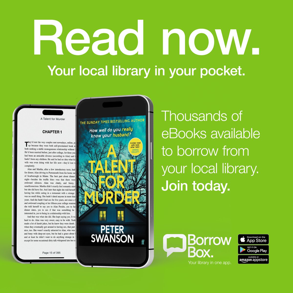 DurhamLibraries's tweet image. Staff-pick Saturday!📚
Every week we want to bring you a book that one of our staff wants to recommend. This week we have &quot;A Talent for Murder&quot; by Peter Swanson.
The eBook and eAudiobook versions are now available on our #Borrowbox app.
#AlwaysOpen #ListenNow #ReadNow