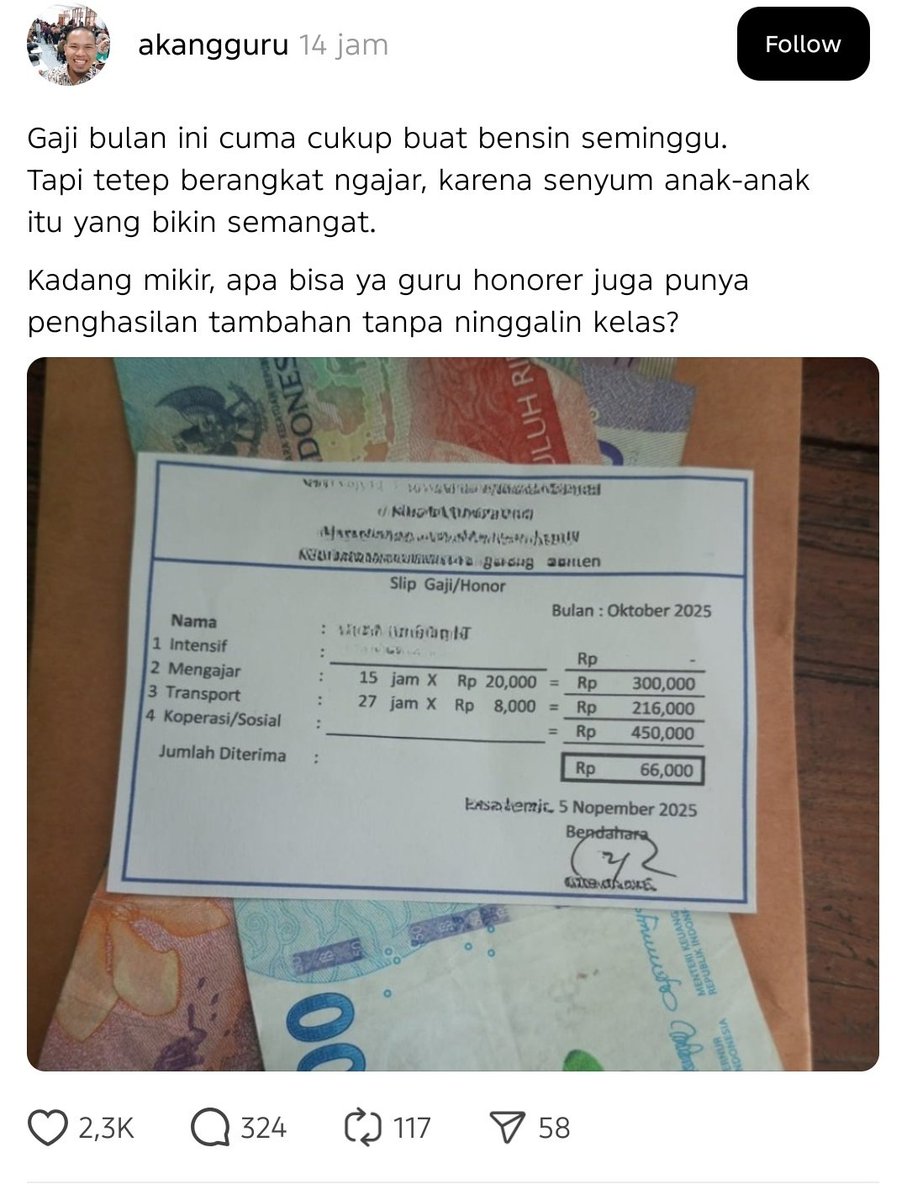 Matematika guru honorer memang sulit