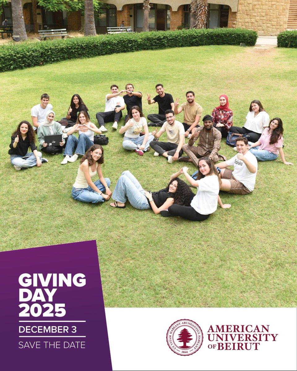 SAVE THE DATE!

On Dec 3 is #AUBGivingDay! Let’s come together as
one global family in support of our alma mater.
#AUBProud 
aub.edu.lb/givingday